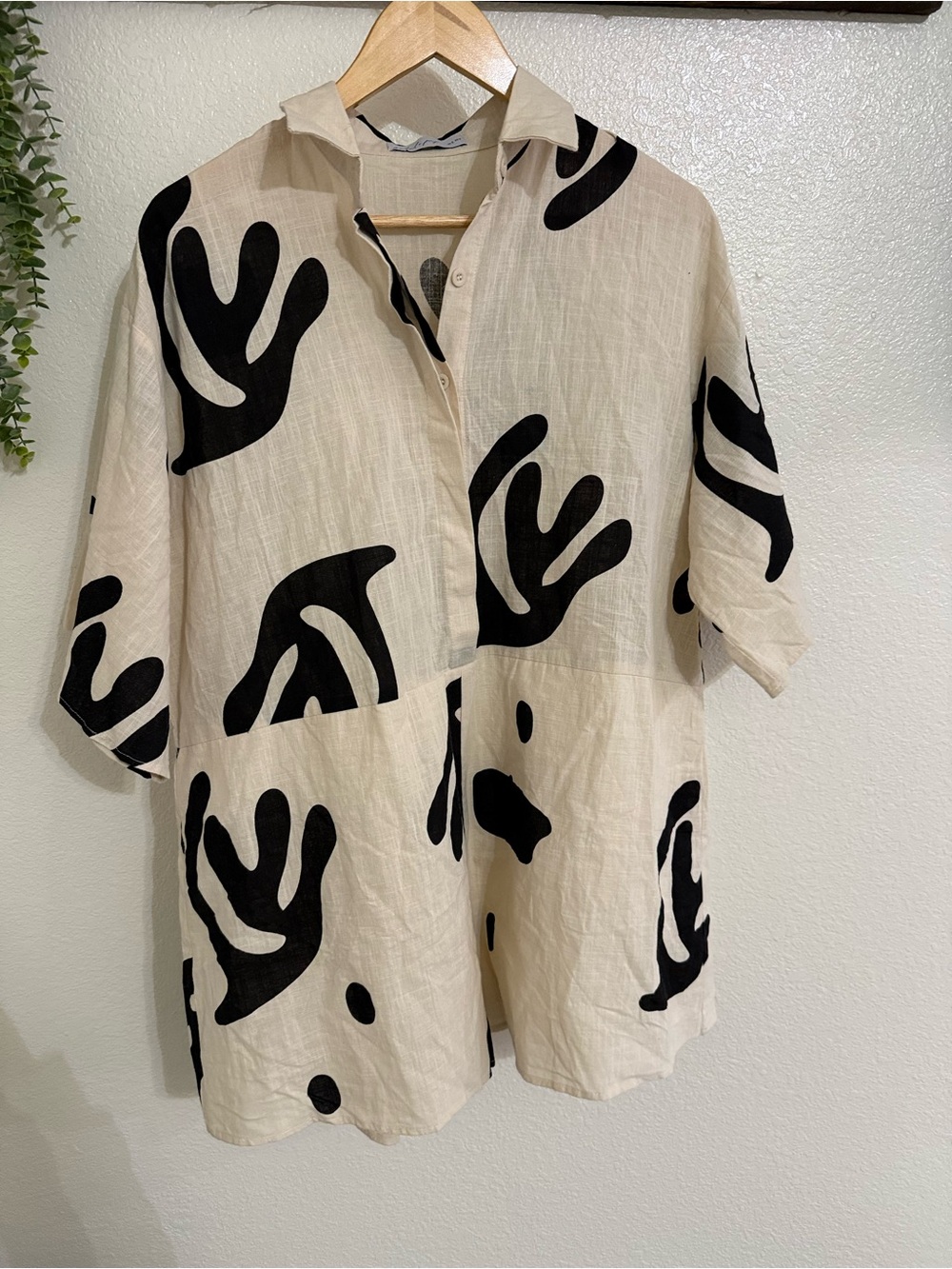 petal + pup Abstract Print Linen Blend Romper | Size Small - Picture 4 of 9